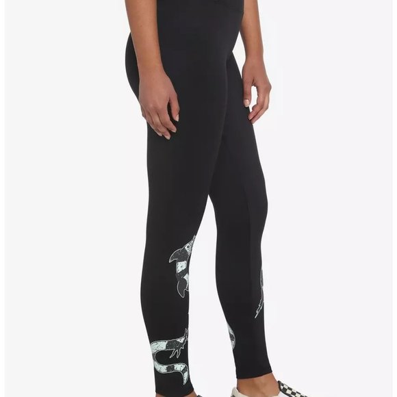 Beetlejuice black leggings bottoms pants size Small halloween glow in the dark - Picture 4 of 8